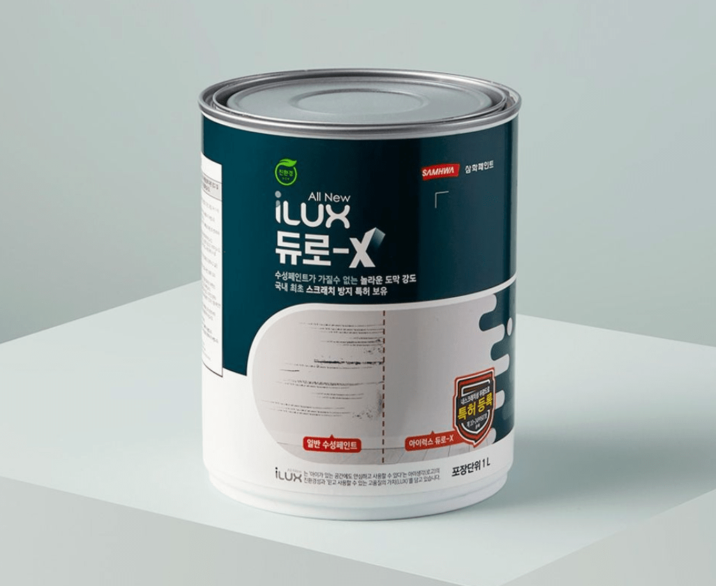 iLux 듀로-X 페인트 통, 수성 페인트로 다양한 용도로 사용 가능, 1리터 용량.